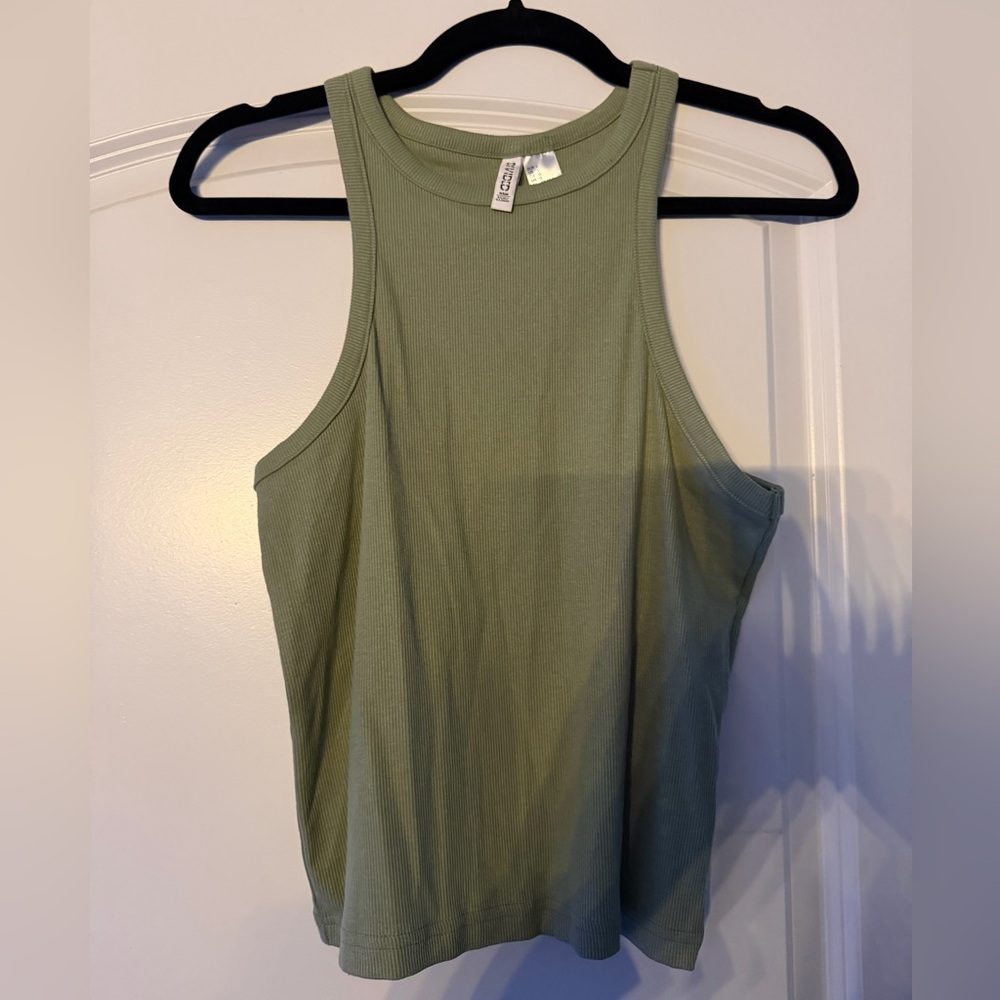 H&M Olive Ribbed Tank Top